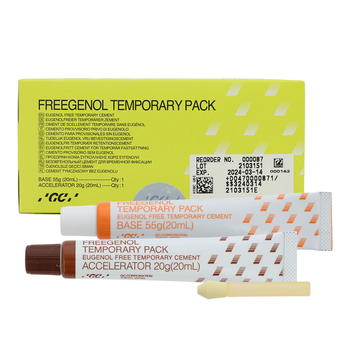 GC Freegenol Temporary Pack – Προσωρινό Κονία χωρίς Ευγενόλη


